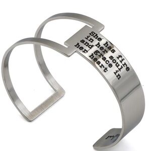 She Has Fire in Her Soul Geometric Stainless Steel Cuff Bracelet